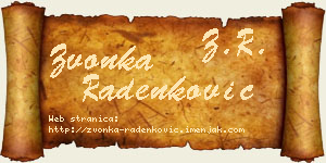 Zvonka Radenković vizit kartica